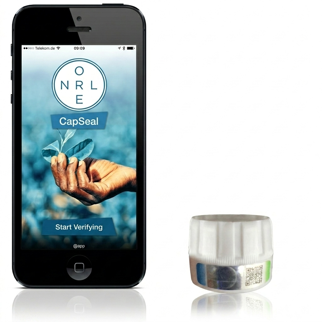 CapSeal app shown on a mobile phone